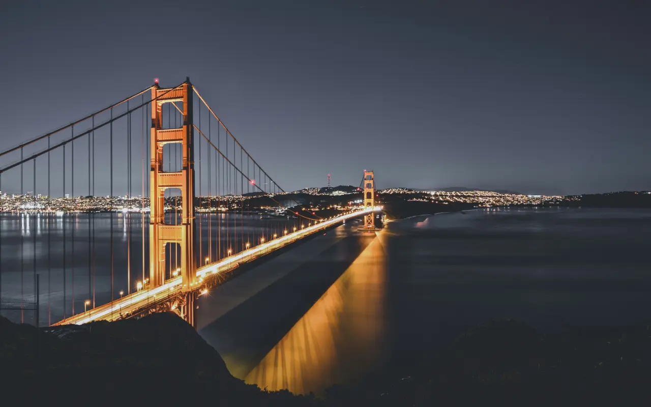 san fransisco bridge at night